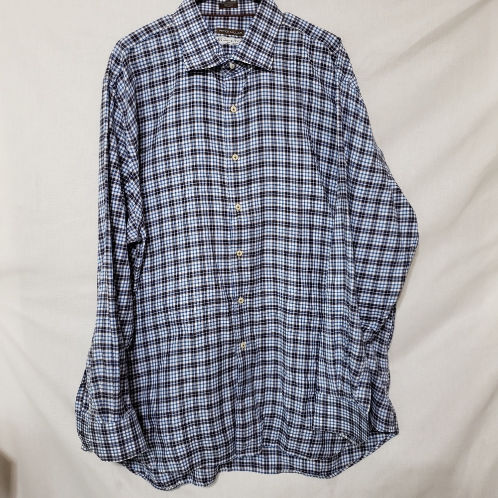 PETER MILLAR Plaid Button Down Shirt  (BB B16)
